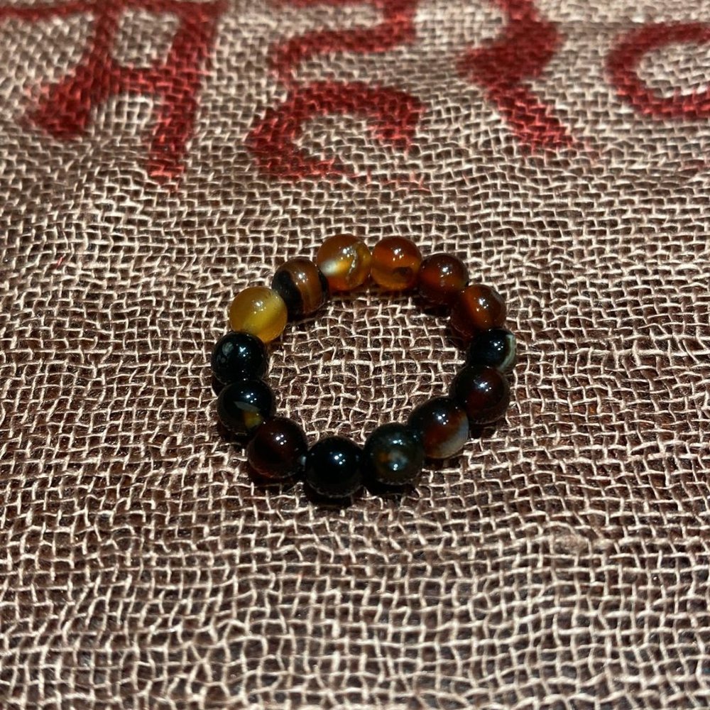 Fire Agate Beaded Ring - Picture 1 of 1